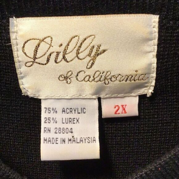 Outfit, vintage Lilly of California, silver and black size 2X - Picture 4 of 8